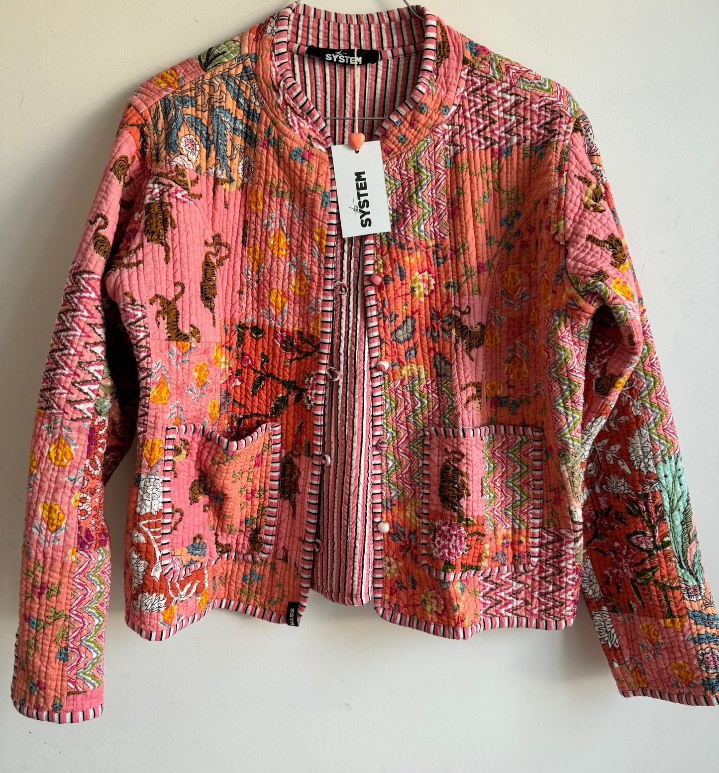 COTTON JACKET Coral - Thesystem by Julia